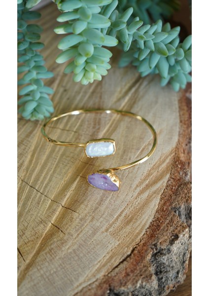 Doğal Taş Solar Akik ve Inci Uclu Helen Bileklik modelleri