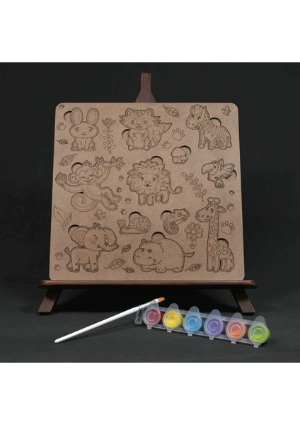 Oyna, Boya, Öğren Ahşap Sevimli Hayvanlar Seti