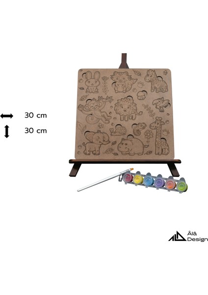 Oyna, Boya, Öğren Ahşap Sevimli Hayvanlar Seti modelleri