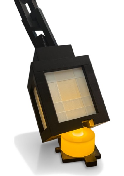 Minecraft Işık Feneri | LED Mum Dahil | Dekoratif Askılı Masaüstü Lamba | Minecraft Fener modelleri