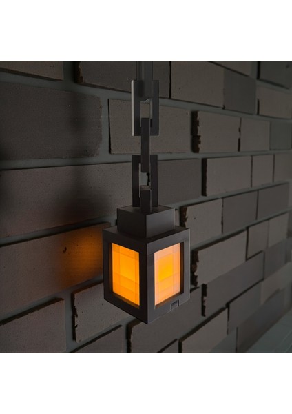 Minecraft Işık Feneri | LED Mum Dahil | Dekoratif Askılı Masaüstü Lamba | Minecraft Fener fırsatları