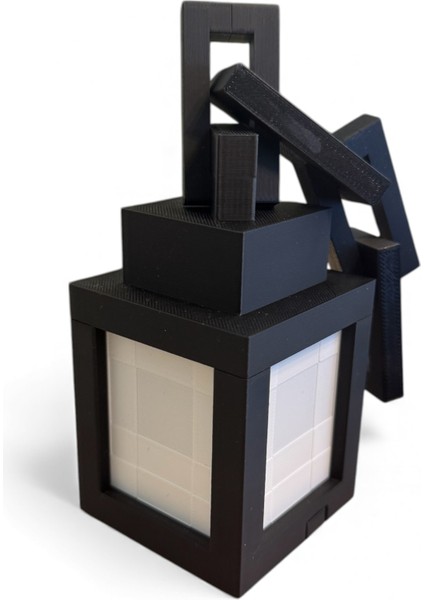 Minecraft Işık Feneri | LED Mum Dahil | Dekoratif Askılı Masaüstü Lamba | Minecraft Fener