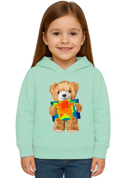 Unisex Ayıcık Bear Baskılı Çocuk Kapşonlu Swaetshirt 3 Iplik Şardonlu fiyatları