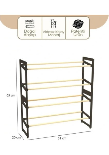 4 Katlı Ahşap Ayakkabılık modelleri