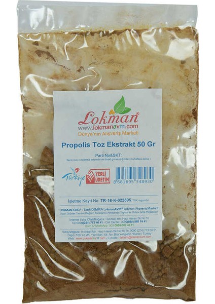 Propolis Ekstrakt Öğütülmüş Toz 50 gr Paket fiyatları