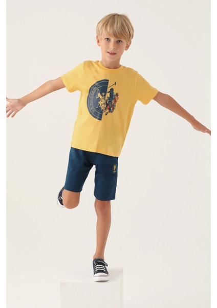 US1747 Erkek Çocuk Ellipse Detailed Lisanslı T-Shirt Şort Takım fiyatları