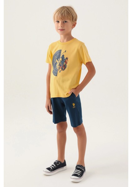 US1747 Erkek Çocuk Ellipse Detailed Lisanslı T-Shirt Şort Takım modelleri