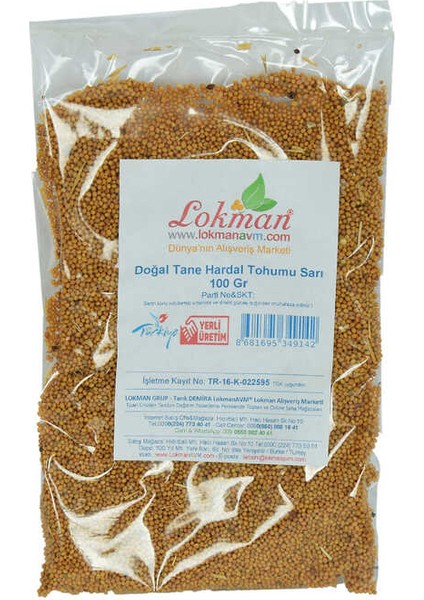 Hardal Tohumu Tane Doğal Sarı 100 gr Paket fiyatları