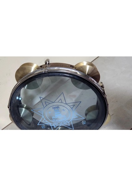 Zilli Tef Şeffaf Derili 22 Cm, Riq Tef Tambourine Marine W / Cymbals Vgso