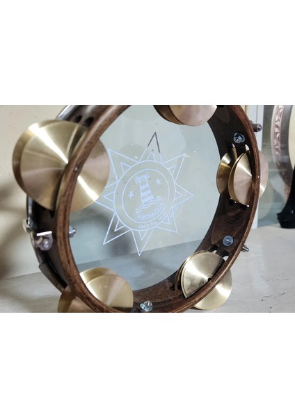 Zilli Tef Şeffaf Derili 22 Cm, Riq Tef Tambourine Marine W / Cymbals Vgso fırsatları
