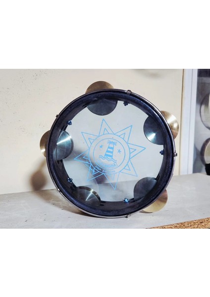 Zilli Tef Şeffaf Derili 22 Cm, Riq Tef Tambourine Marine W / Cymbals Vgso