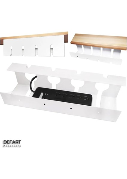 Kablo Yönetim Rafı Masa Altı Kablo Yönetim Tepsisi Masa Altı Beyaz Kablo Düzenleyicisi