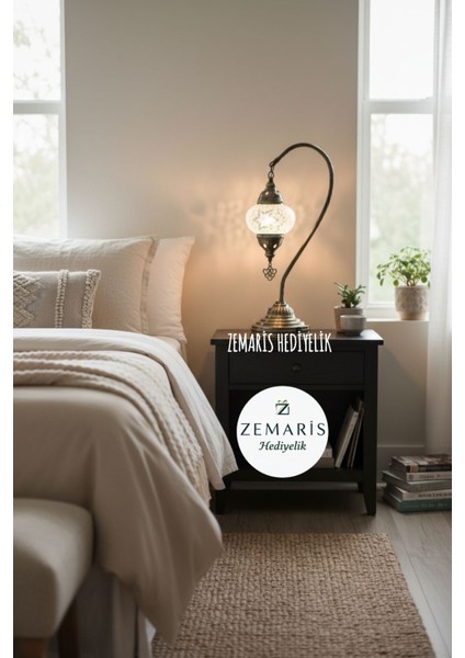 El Yapımı Şarjlı Otantik Abajur Kuğu