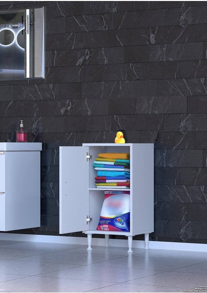 Arden 35 cm Beyaz 2 Bölmeli Banyo Düzenleyici Dolap 1 Raflı Çok Amaçlı Mutfak Dolabı 35X75X32,5 cm modelleri