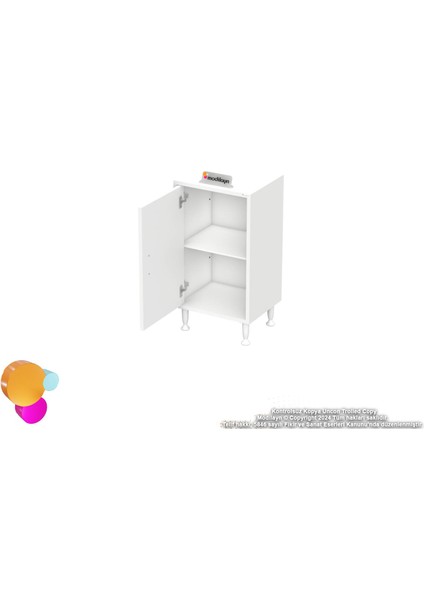 Arden 35 cm Beyaz 2 Bölmeli Banyo Düzenleyici Dolap 1 Raflı Çok Amaçlı Mutfak Dolabı 35X75X32,5 cm