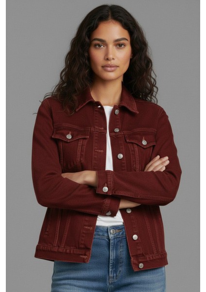 Kadın Rahat Kesim Çift Cepli Denim Kot Ceket fiyatları