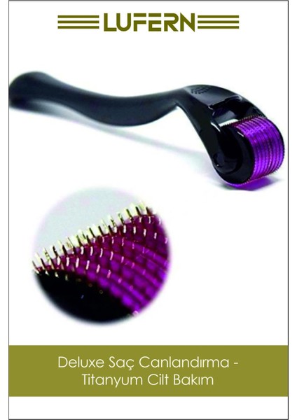 Premium Cilt Bakım ve Yüz Masaj Aleti Vücut Yenileme Titanyum Uçlu 540 Iğneli Dermaroller