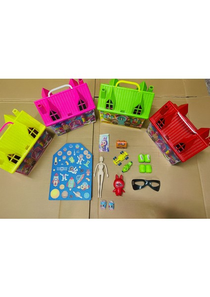 Sürpriz Oyuncak Ev Seti – Araba, Figür, Sticker ve Aksesuar Dolu Eğlenceli Kutu fırsatları