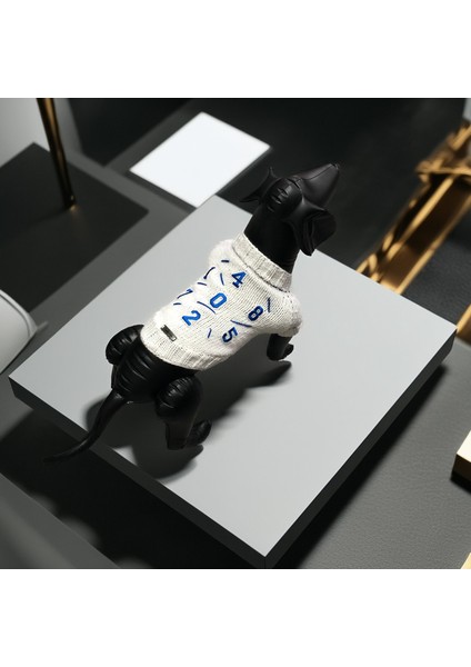 Köpek Için Beyaz Mavi Rakamlı Kazak fiyatları