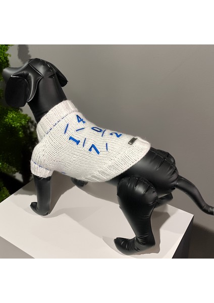 Köpek Için Beyaz Mavi Rakamlı Kazak fırsatları