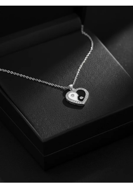 925 Ayar Gümüş Yin Yang Kalp Tasarım – 3 Farklı Renk Seçeneği – Zirkon Taşlı fiyatları