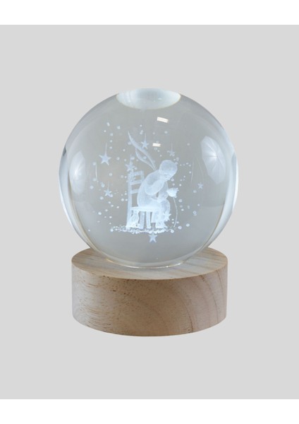 Usb’li Küçük Prens Işıklı Cam Küre Ahşap Altlıklı Dekoratif Lamba modelleri