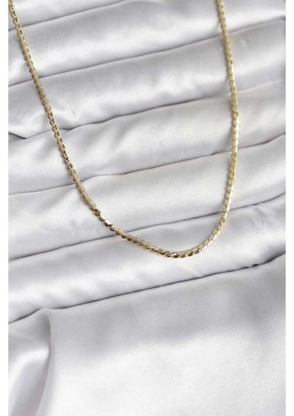 14K Gold Renk Kaplama Ezme Zincir Model CM Kadın Kolye - TJ-BKO10733