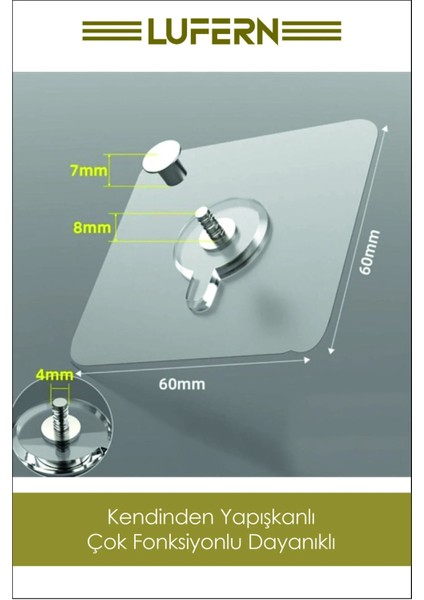 Süper Güçlü Kendinden Yapışkanlı Tutunabilen Çok Amaçlı Çerçeve Tablo Banyo Duş Mutfak Askı