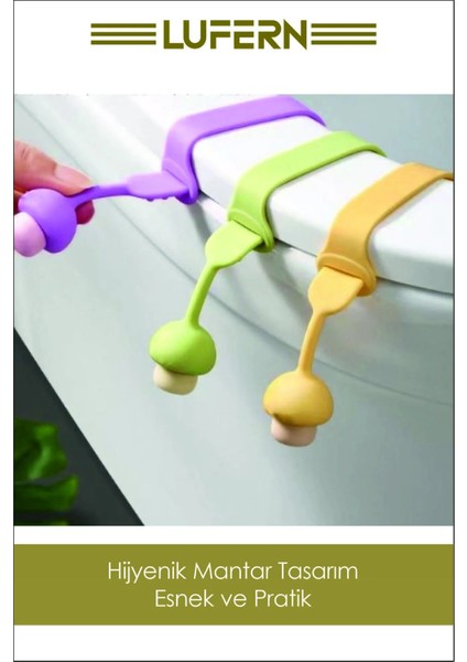 Mantar Tasarım 2 Adet Klozet Kapağı Kaldırma Hijyen Aparatı Tutucu Silikon Esnek Pratik Banyo Için