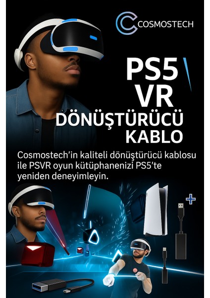 Ps5 Vr Adaptör – Ps4 Sanal Gerçeklik Gözlüğü Vr Kamera Dönüştürücü Kablo | Psvr Ps5 Uyumlu Converter