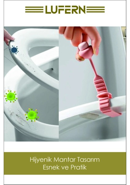 Mantar Tasarım 2 Adet Klozet Kapağı Kaldırma Hijyen Aparatı Tutucu Silikon Esnek Pratik Banyo Için modelleri