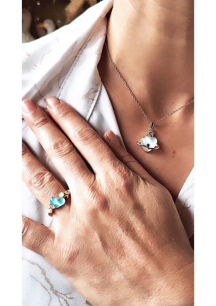 Kadife Kutulu Kalp Figür Çelik Kolye Yüzük Set fiyatları