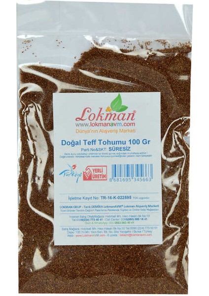 Doğal Tef Tohumu 100 gr Paket fiyatları
