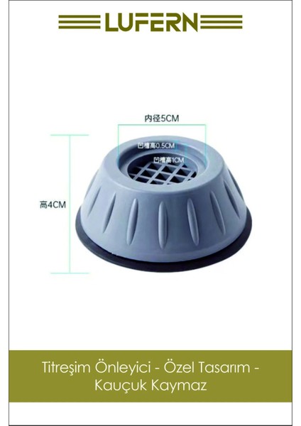 Gürültü Engelleyici ve Kaymaz Titreşim Önleyici Kauçuk Ayak Pedleri Çamaşır Makinesi Stoper 4'lü modelleri