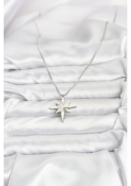 316L Çelik Zincir Gümüş Renk Kutup Yıldızı Model 60 cm Zincir Kadın Kolye - TJ-BKO10758 fiyatları