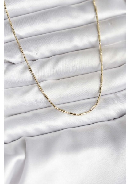 14K Gold Renk Kaplama Zincir Model CM Kadın Kolye - TJ-BKO10746