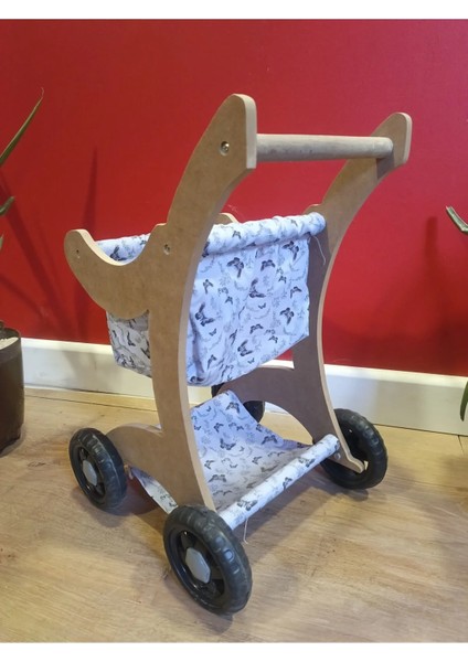 Ahşap Oyuncak Bebek Arabası Mdf