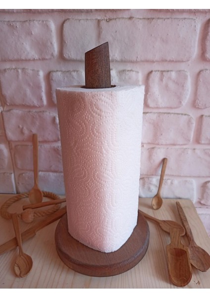 Ceviz Rengi Ahşap Lüks Kağıt Havluluk Konik Kesimli