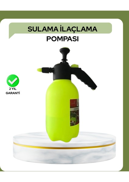 2 Litre Pompalı Püskürtücü Bakır Nozullu Ayarlı Sprey Temizlik ve Bahçe