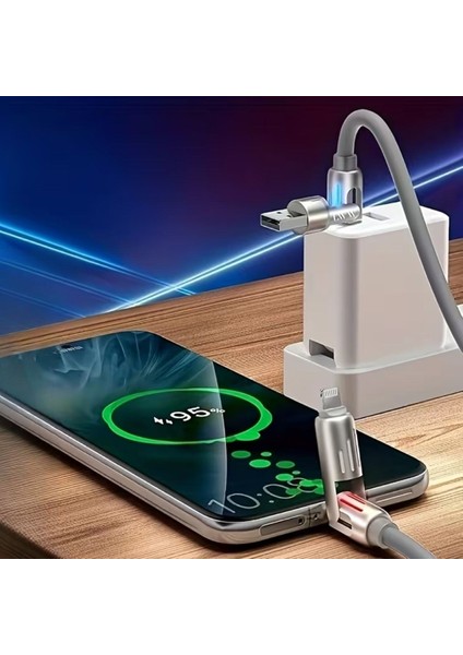 4&amp;apos;ü 1ARADA Hızlı Şarj Etme Özellikli Bir Ucu Type-C ve Usb-A Diğer Ucu Type-C ve Lightning Uçlu 240W Şarj Kablosu (5224) fiyatları