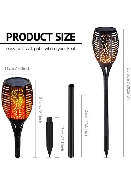 12 Ledli Alevli Solar Bahçe Aydınlatma (5224) indirimleri