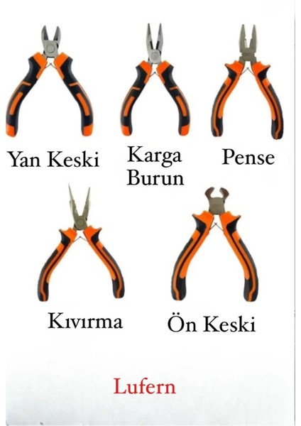 Mini Takı Bijuteri Seti Dayanıklı Kesme Kıvırma Pense Yan Keski Karga Burun Hobi Alet Takımı 5'li fiyatları