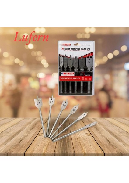 Dayanıklı Yassı Yaprak Matkap Ucu Seti 6'lı Profesyonel Tahta Ahşap Oyma Delik Delme Freze Takımı indirimleri