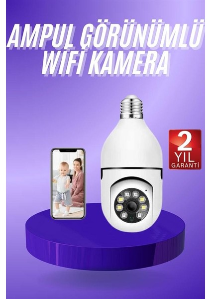 Güvenlik Kamerası Wi-Fi Özellikli 360 Derece Full Hd 1080P Ampül Kamera - ER001Y-53NHU4 fiyatları