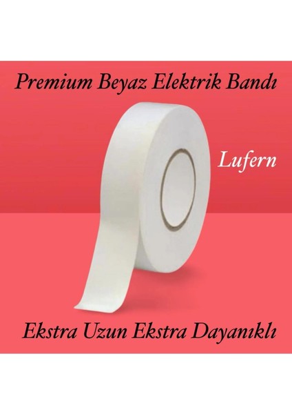 Premium Kalite 1 Adet 20 mt Kablo Yalıtım Pvc Elektrik Bandı Dayanıklı Sızdırmaz Koruma Bant Beyaz