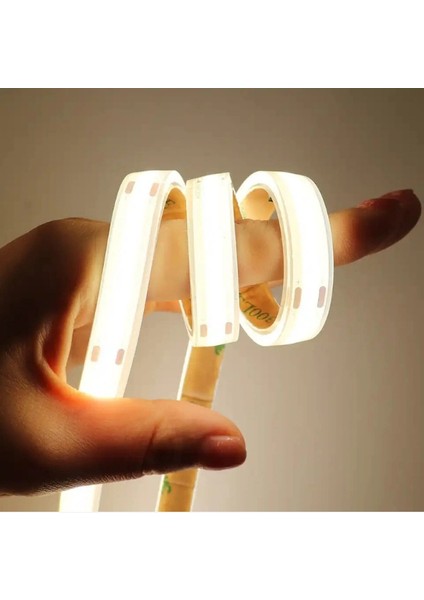 12 Volt 8 mm 480 Ledli Esnek Cob Şerit 6500 K Beyaz Dış Mekan IP68 5 Metre fiyatları