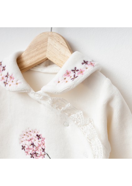 Ortanca Çiçekli Kadife %100 Pamuklu Yenidoğan Organik Hastane Çıkış Seti Kız Bebek fiyatları