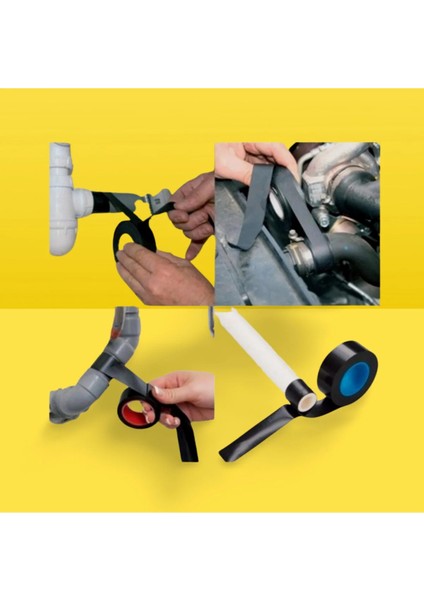 Süper Güçlü 1 Adet Siyah Kauçuk Kendinden Eriyen Bant Elektrik Sızdırmazlık Bandı 5 mt 1.9 cm fiyatları