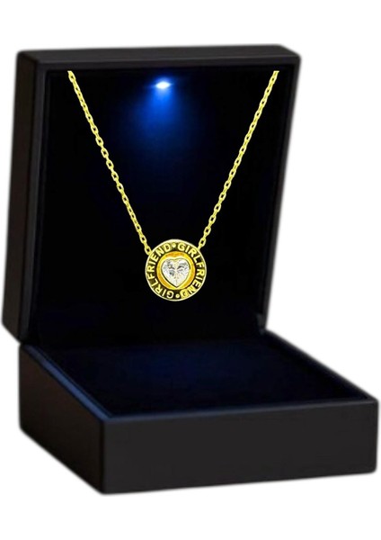 Işıklı Kutuda 925 Ayar Gümüş Kalp Charm Kolye