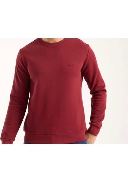 Bisiklet Yaka Bordo Regular Fit Uzun Kol fiyatları